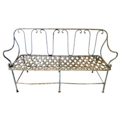 Antique Garden Bench French 19th Century Iron Garden Settee