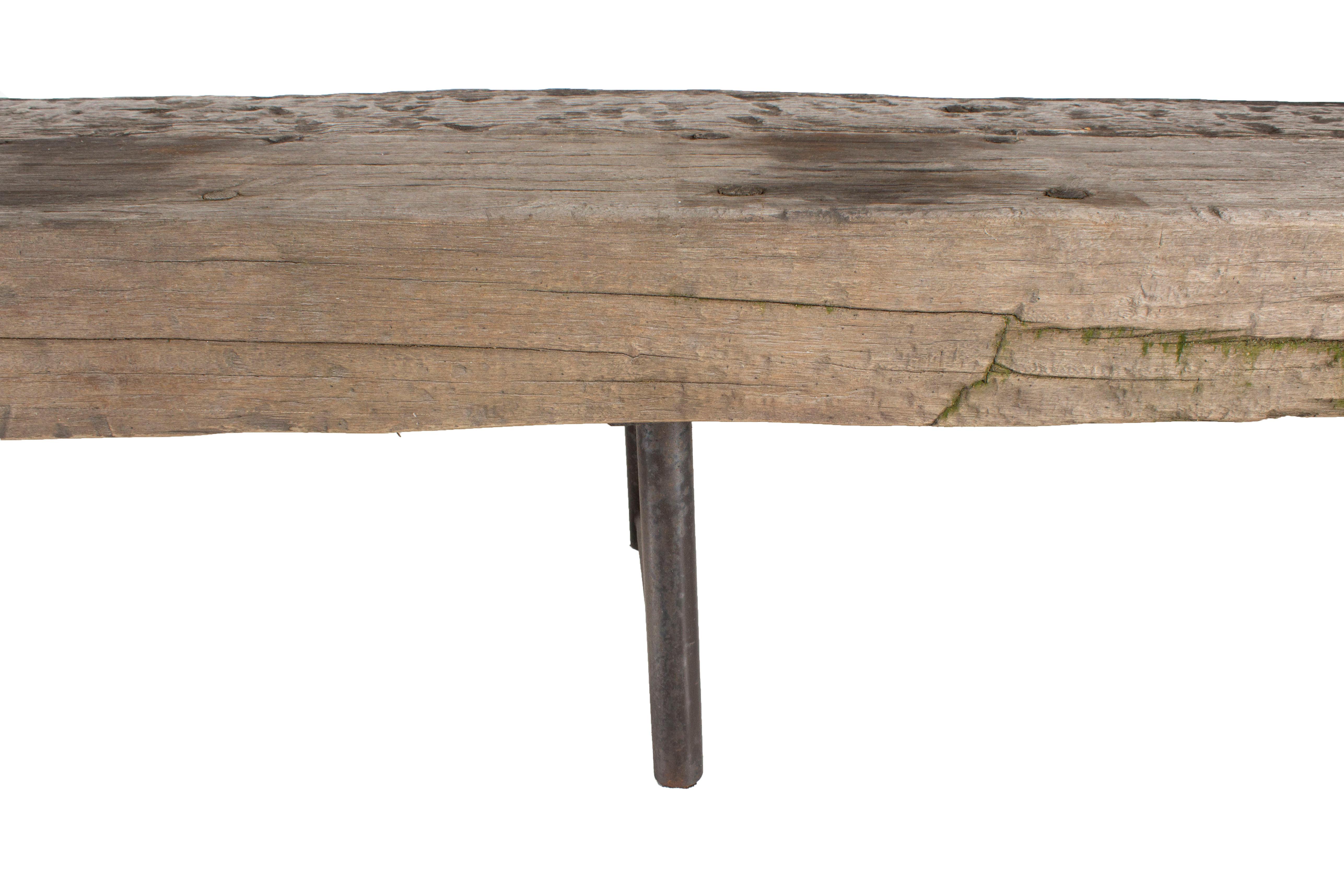 European Garden Bench Made from Repurposed Teak