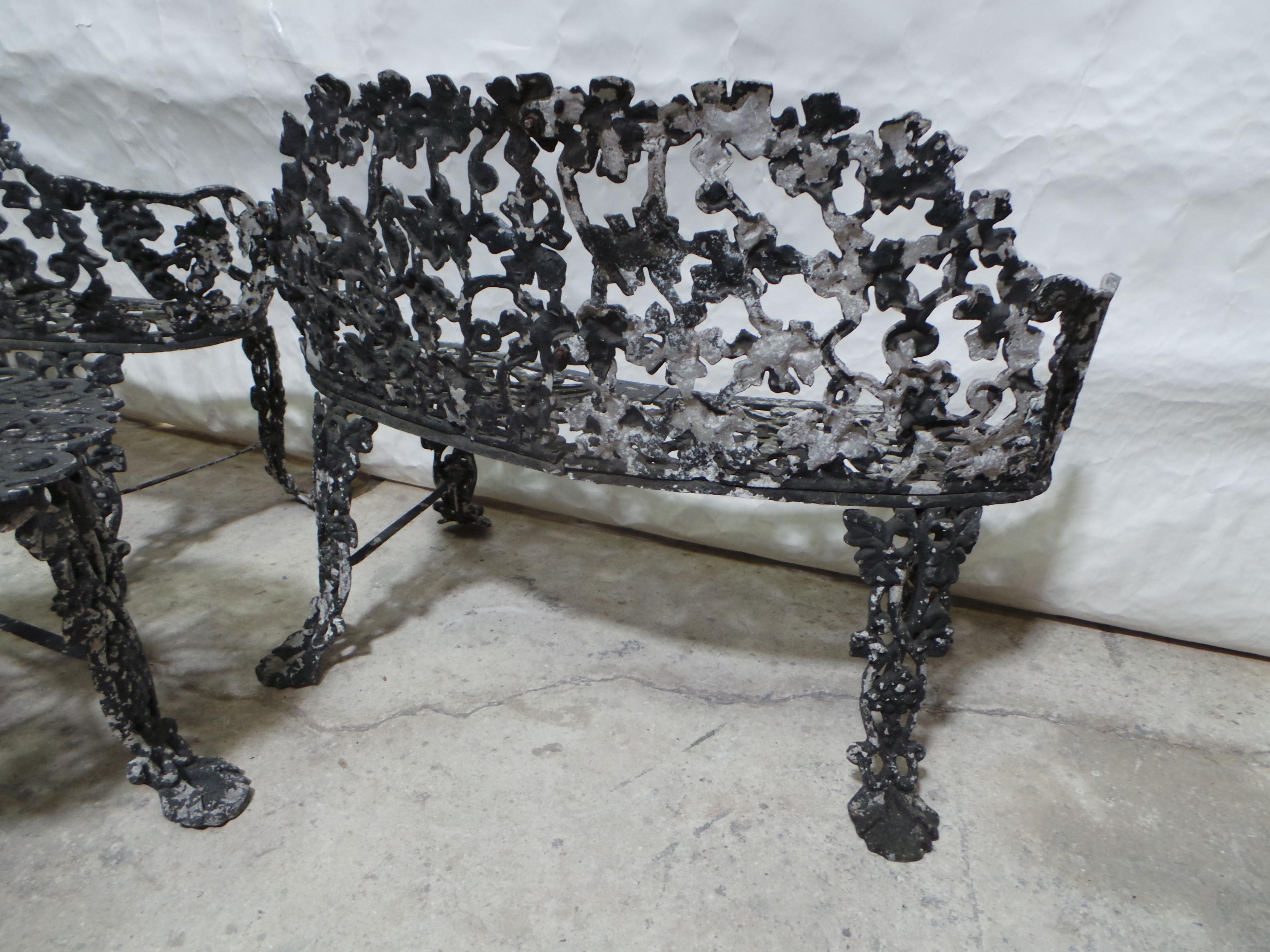 Aluminum Garden Benches + Table Mid Century Aluminium For Sale