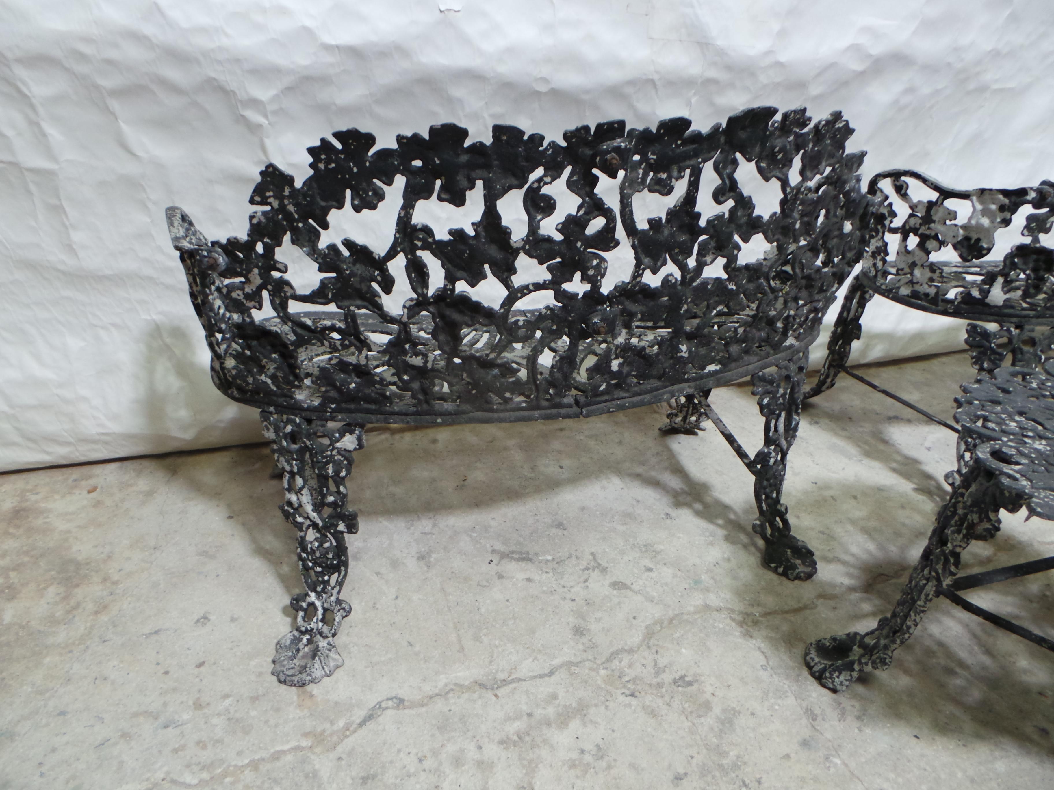Garden Benches + Table Mid Century Aluminium For Sale 1