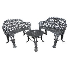 Garden Benches + Table Mid Century Aluminium