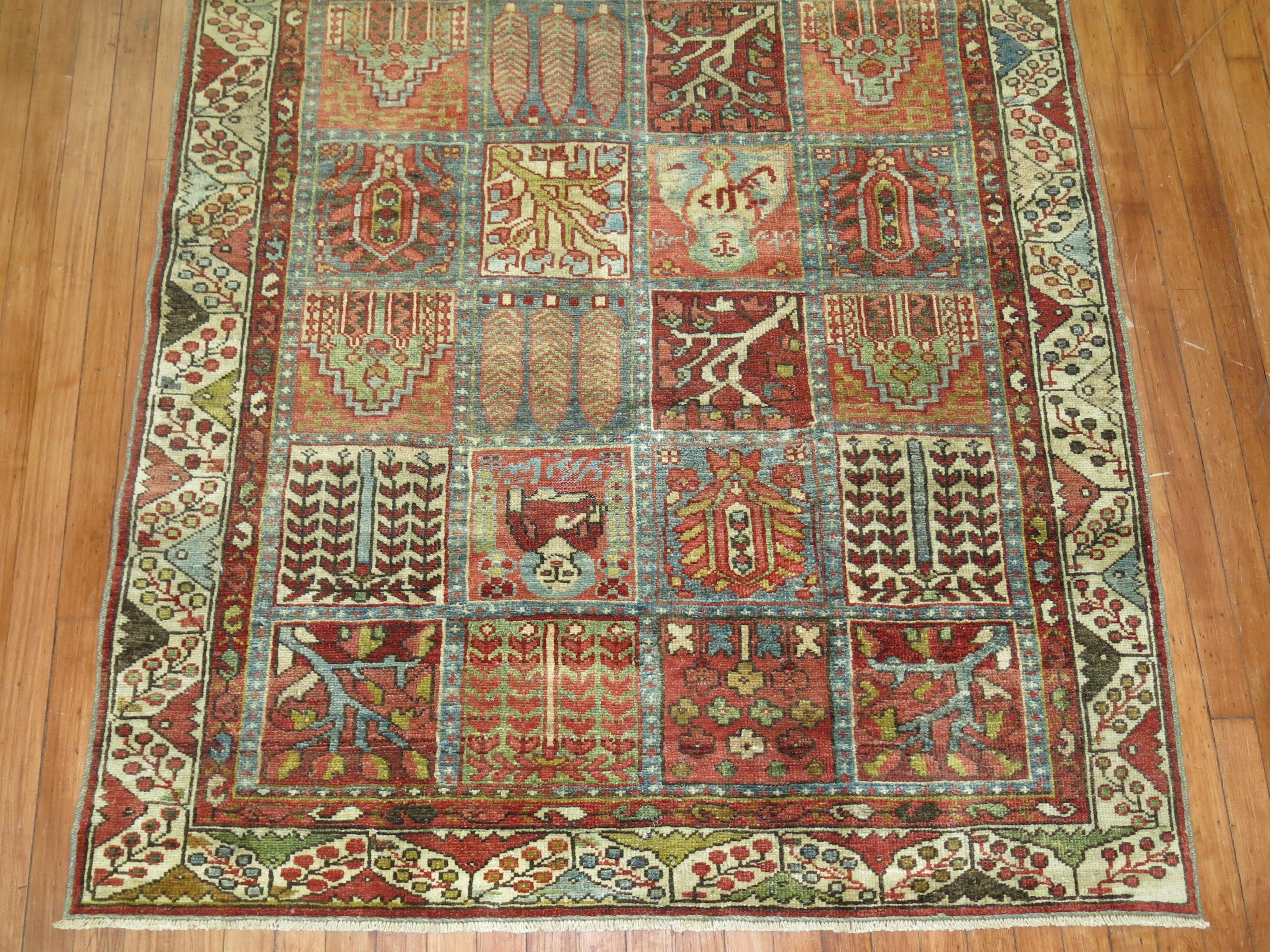 Garden Box Persian Malayer Rug In Good Condition For Sale In New York, NY