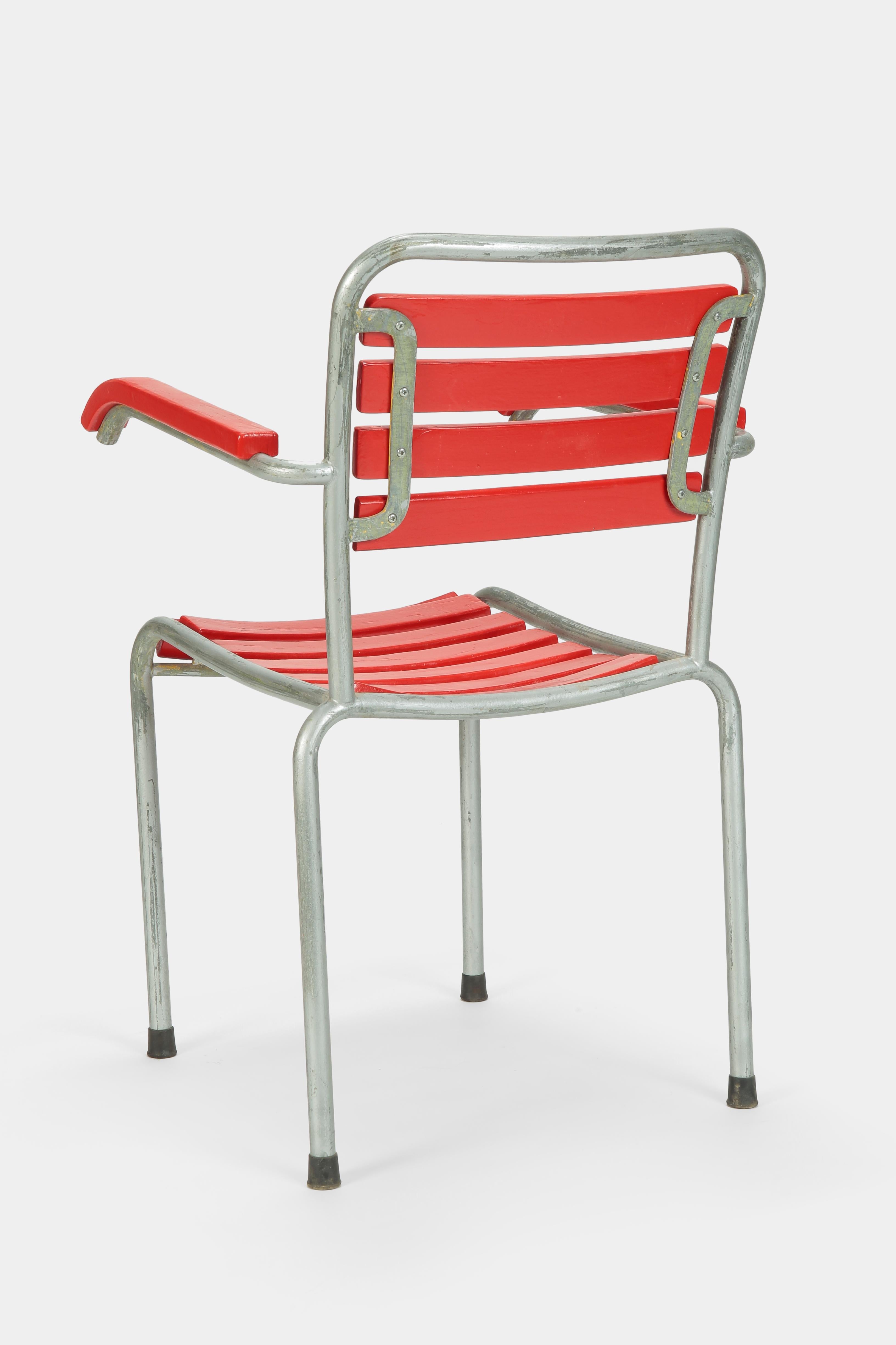 Galvanized Garden Chair Bigla , 1940s For Sale