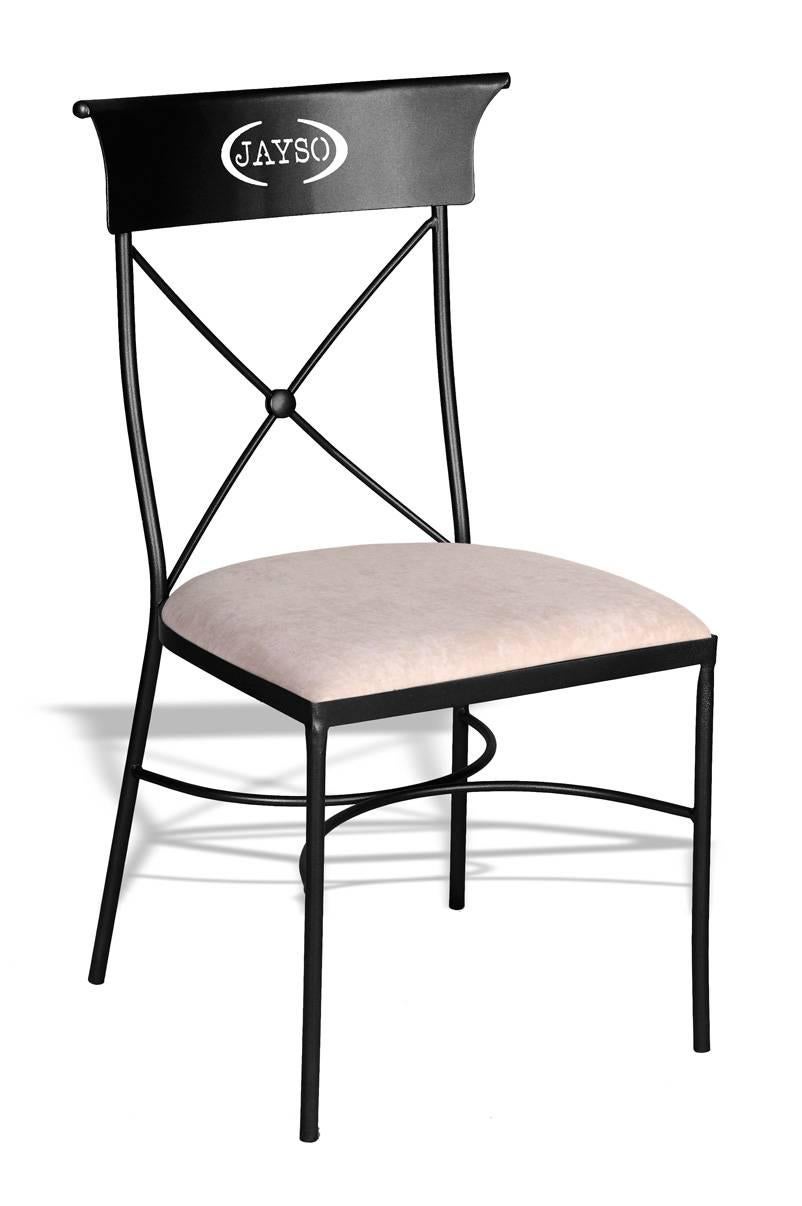 Country Garden Chair in Wrought Iron with cushion For Sale