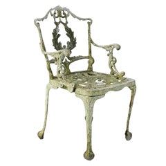 Silla de jardín Sillón de patio de hierro fundido envejecido Usar o pintar