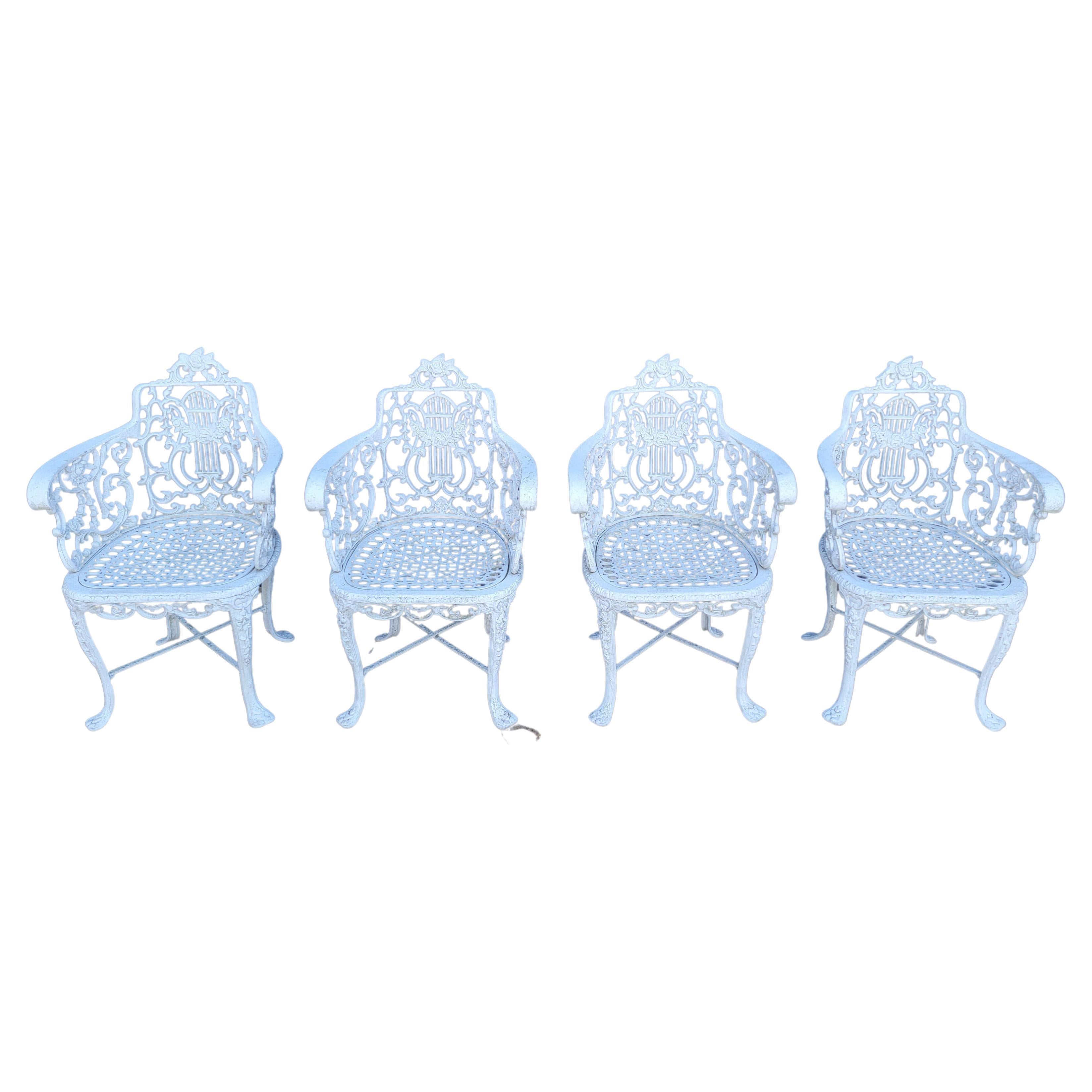 Garden Chairs Manner of Robert Wood Set 4