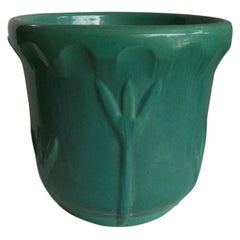 Garden City Iris Ceramic Planters in Tea Dust Green