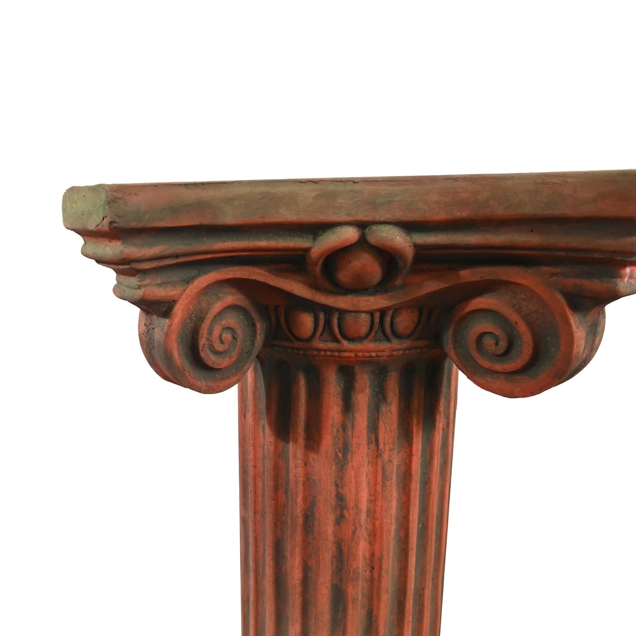 Jardin Statue Cléopâtre Terracotta Classique Colonne Ionique Stand en vente 7