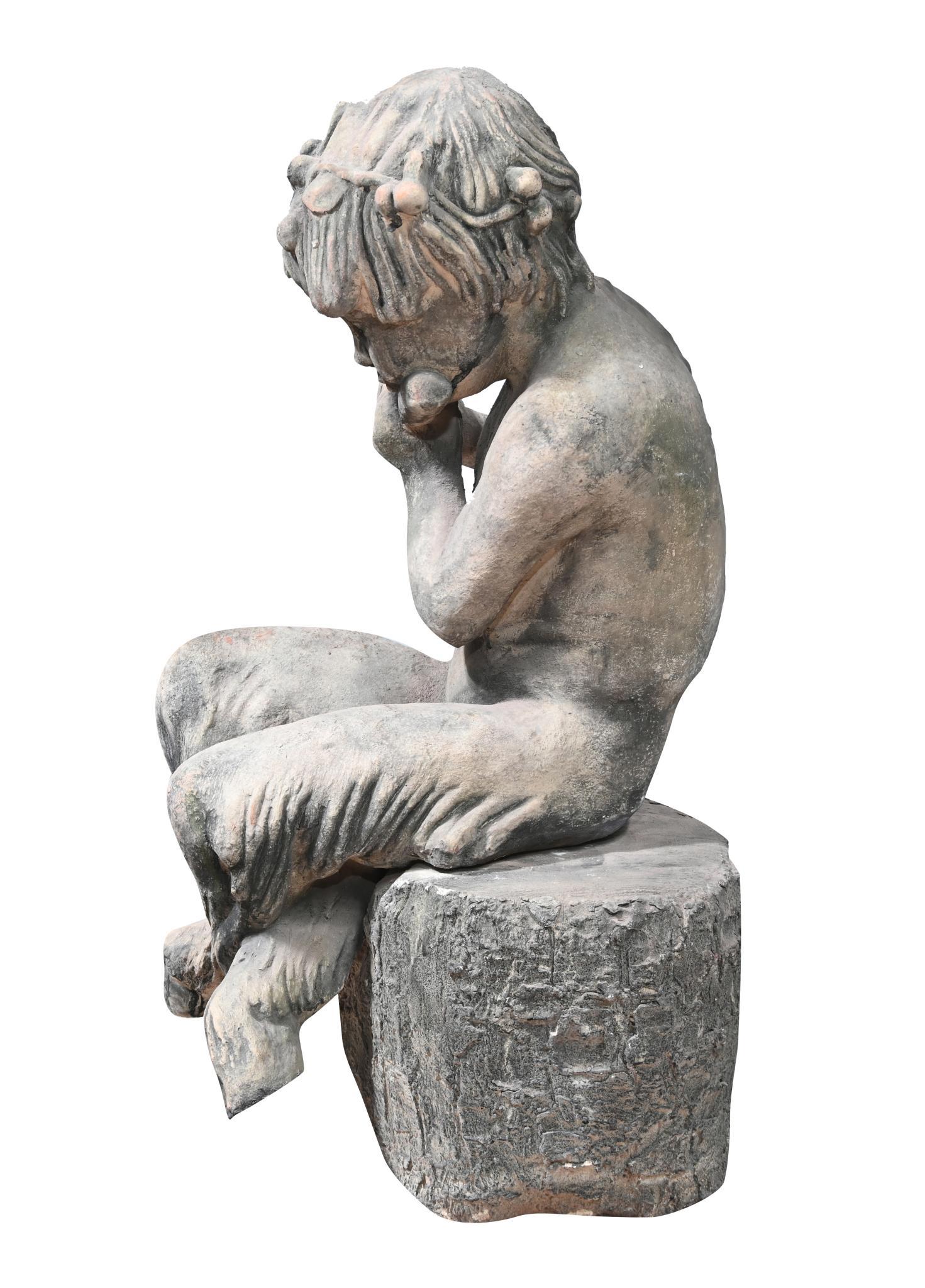 Jardín Cleopatra Estatua Terracota Clásica Columna Jónica Soporte Piedra en venta