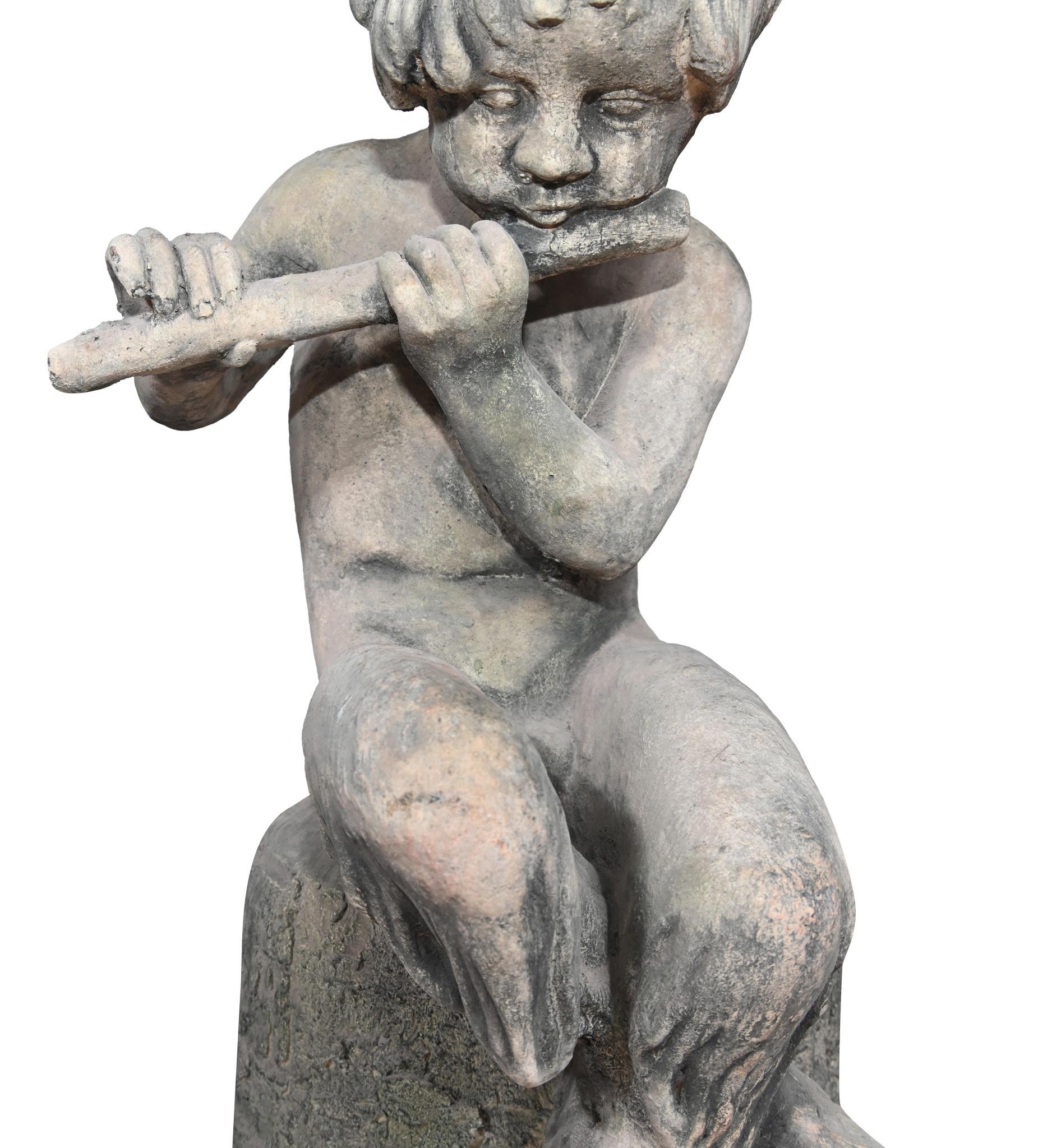 Jardín Cleopatra Estatua Terracota Clásica Columna Jónica Soporte en venta 2