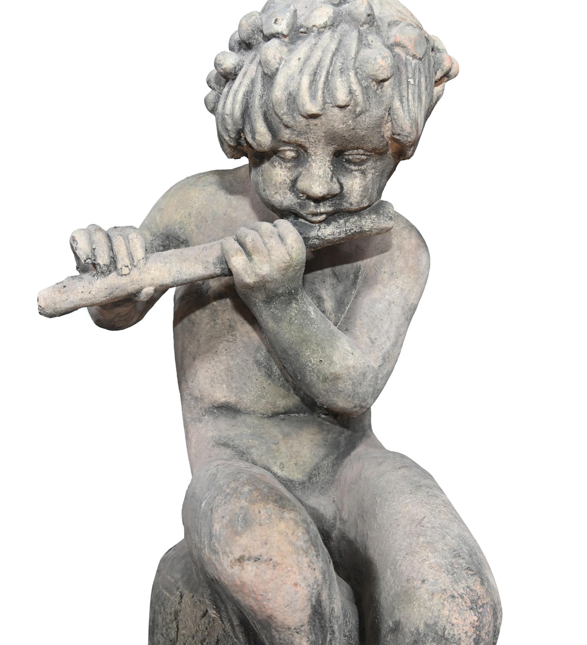 Jardín Cleopatra Estatua Terracota Clásica Columna Jónica Soporte en venta 3