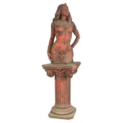 Jardín Cleopatra Estatua Terracota Clásica Columna Jónica Soporte