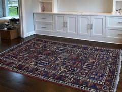 Garden Design Semi Antique Persian Bakhtiari Oriental Wide Runner Rug