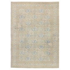 Garden Design Used Turkish Oushak Rug with Modern Coastal Style