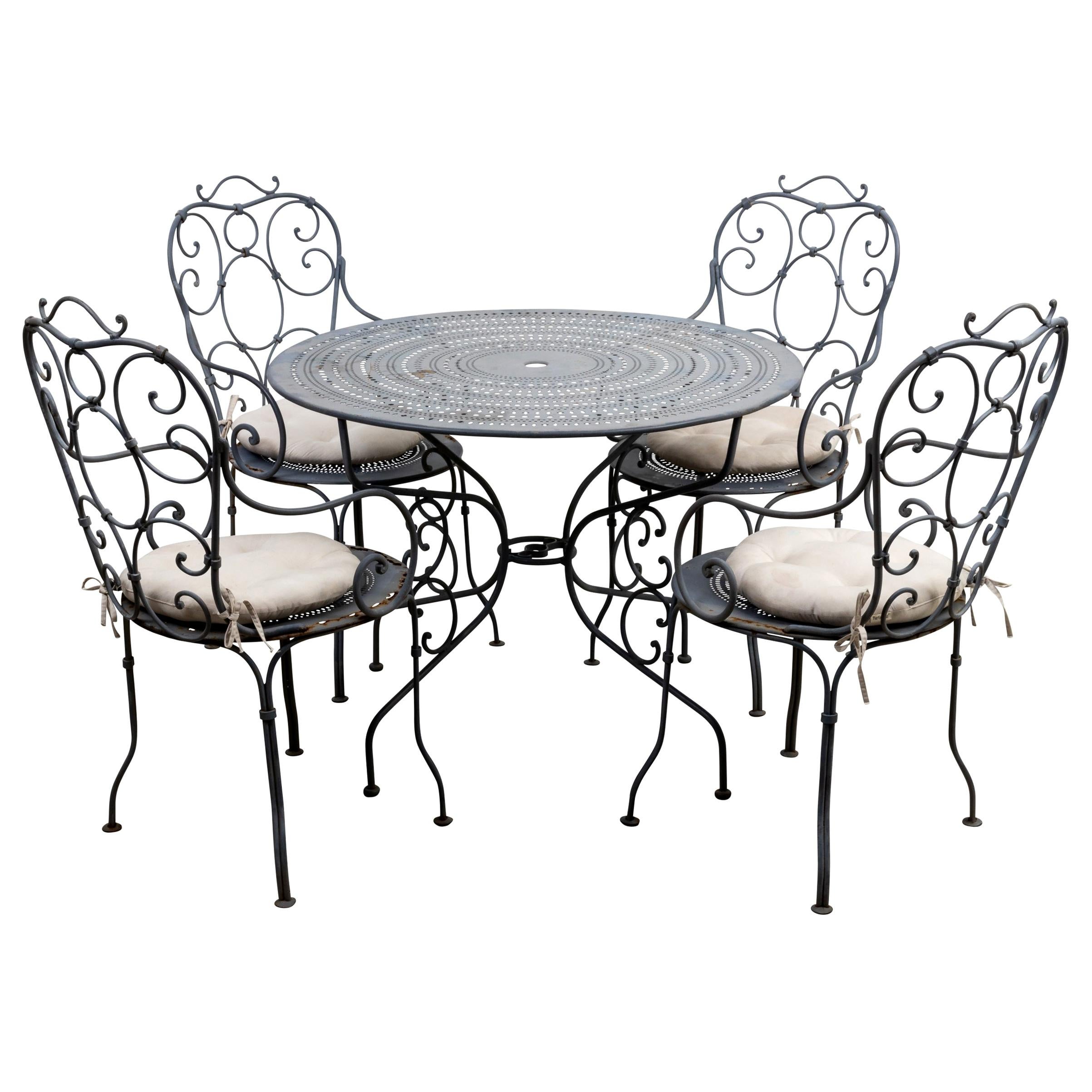 Vintage Outdoor Garden Teak Dining Table and Chairs Set at 1stDibs