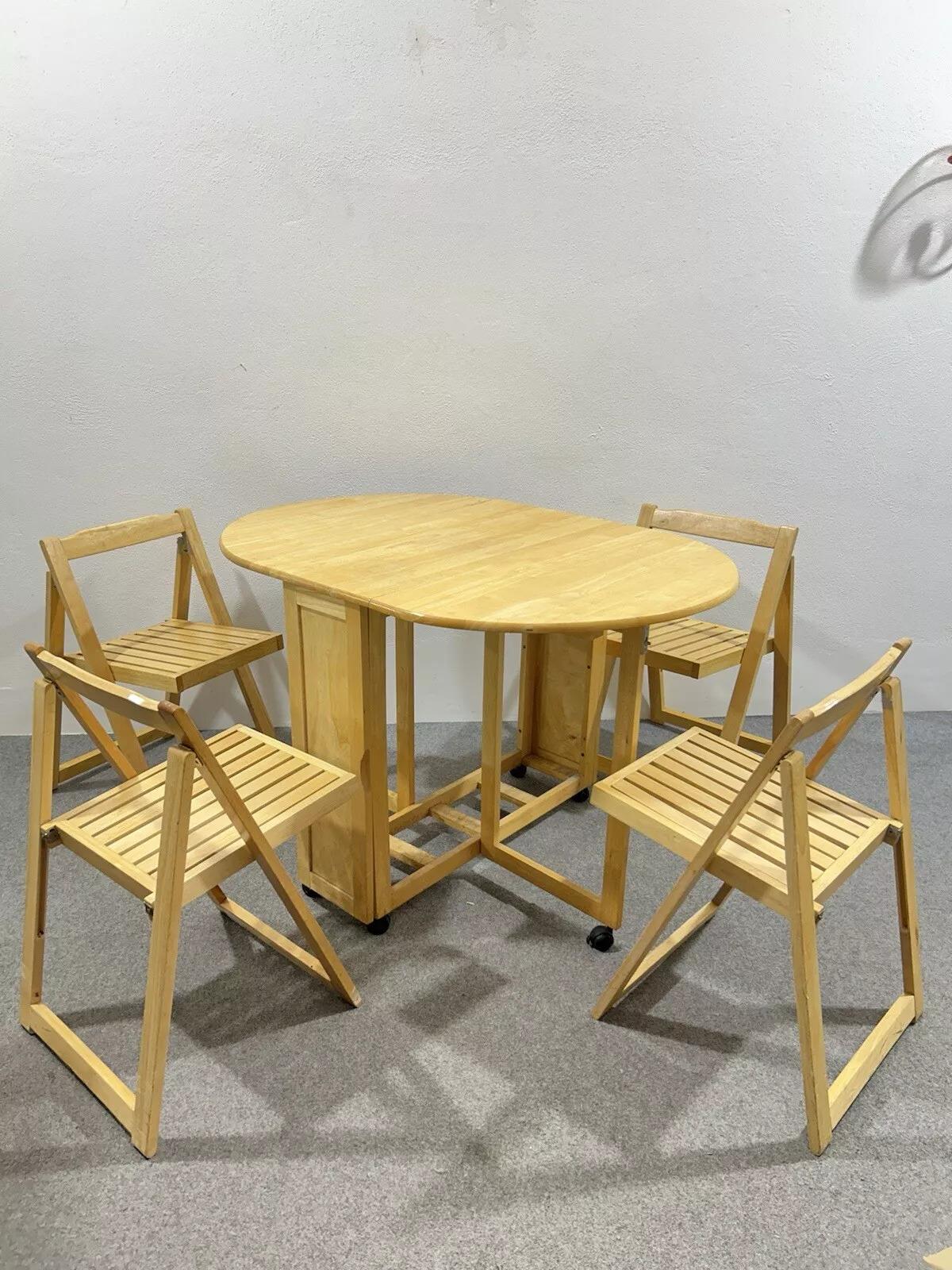 Garden Dinning Set Table & 4 Chairs Danish Design.


Wonderful Garden Set consisting of opening table and 4 chairs also opening.


Wooden frame, kept in excellent conservative condition, no major aesthetic or structural defects to report, only