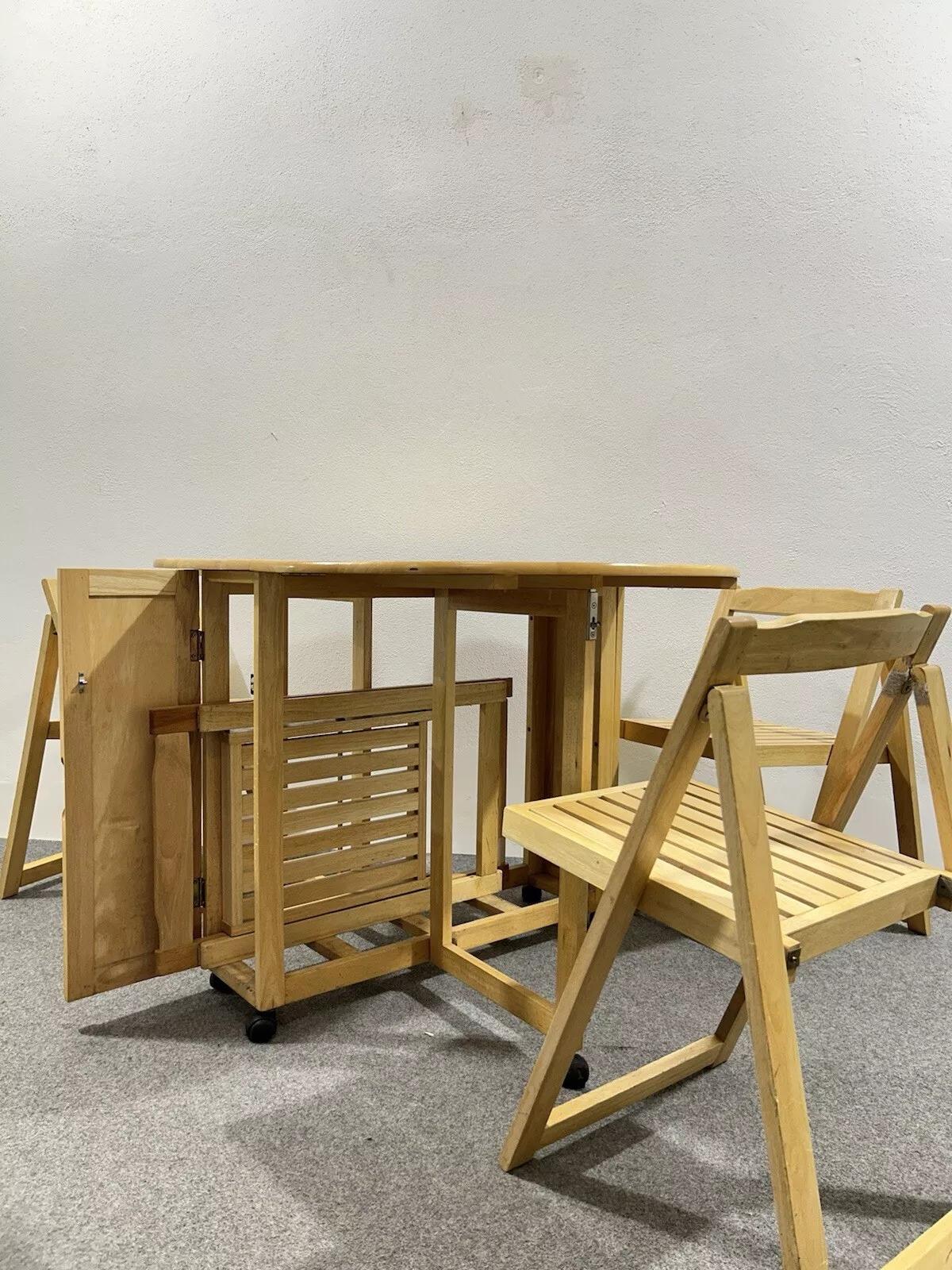 Italian Garden Dining Set Table & 4 Chairs Danish Design For Sale
