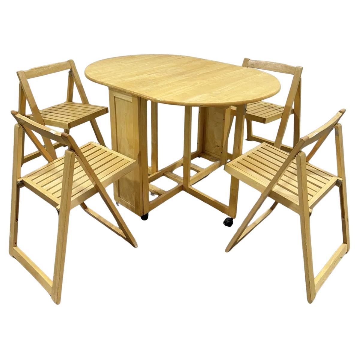 Garden Dining Set Table & 4 Chairs Danish Design For Sale