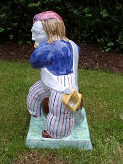 Garden figure by Josef Wackerle Nymphenburg majolica hand painted in Germany
