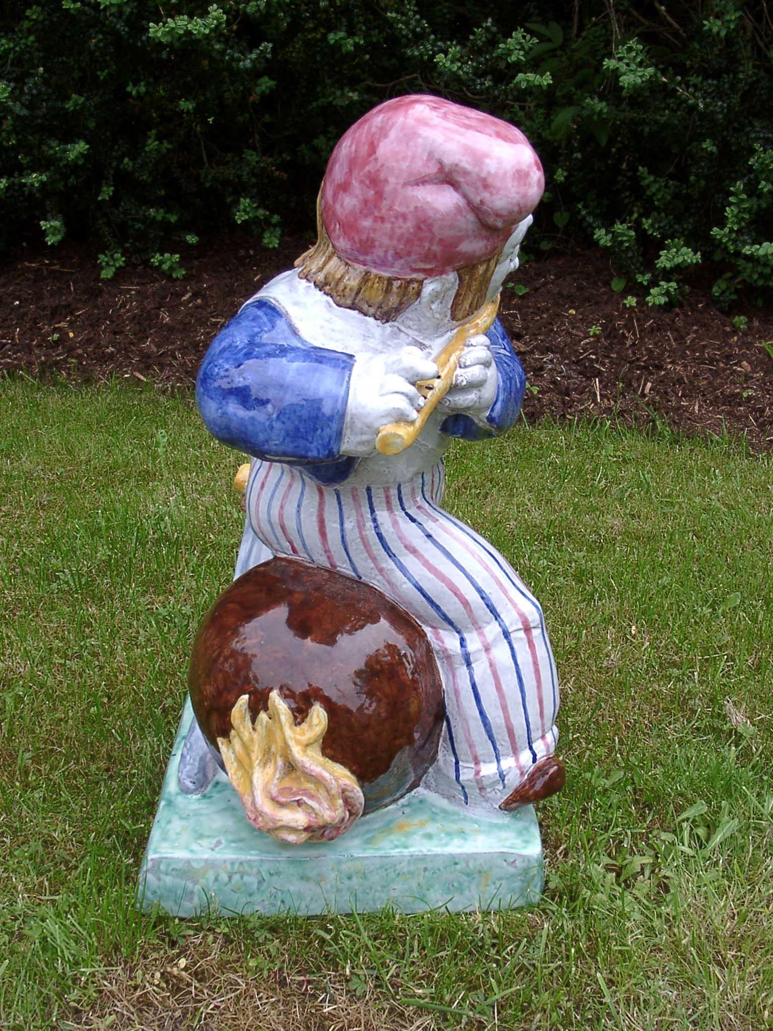 Modern Garden figure by Josef Wackerle Nymphenburg majolica hand painted in Germany For Sale