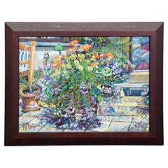 Garden Flower Basket, 2000 – Oil Painting by Alexander Michael