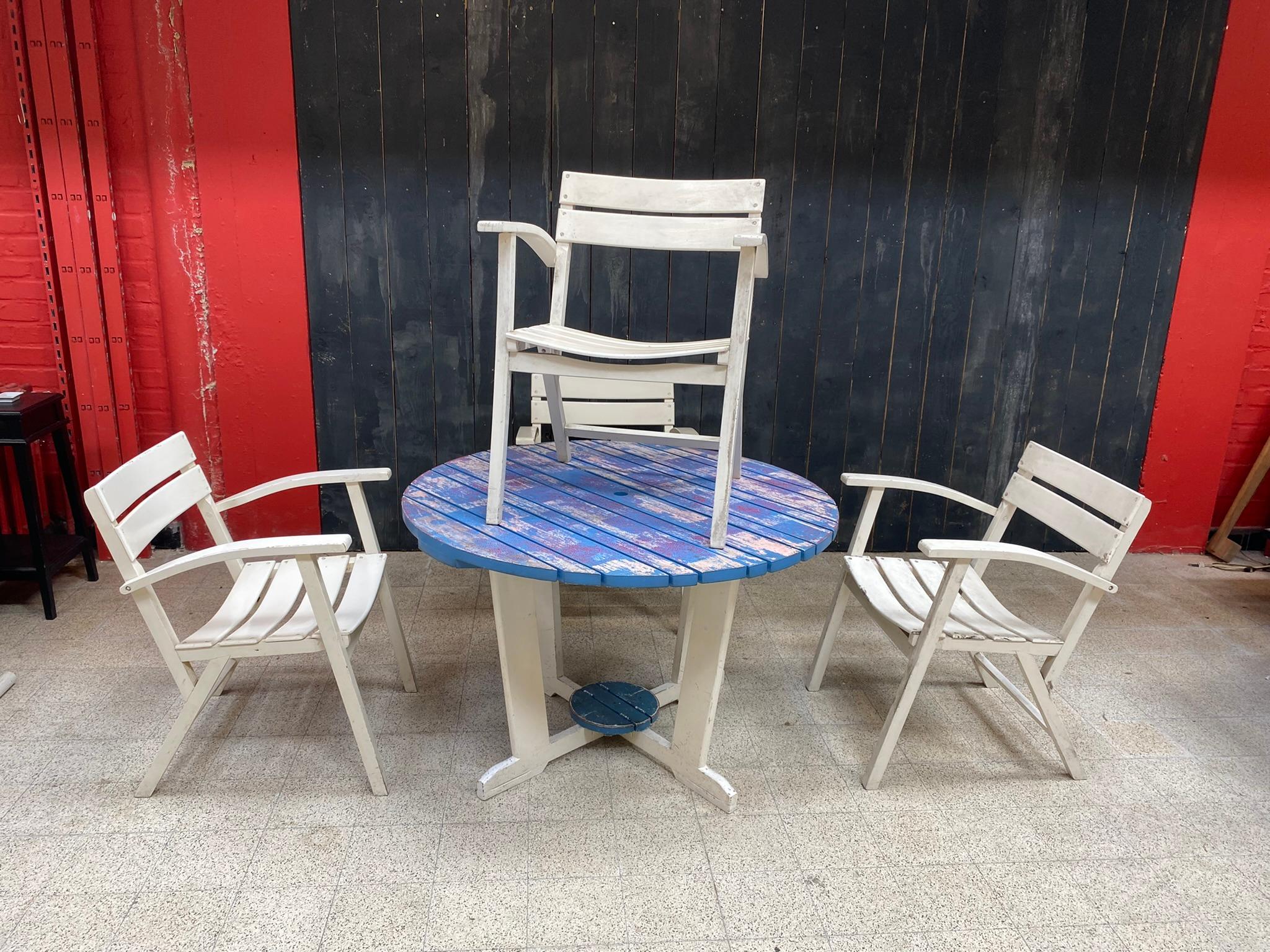 Lacquered Garden Furniture circa 1930 in the Style of Robert Mallet Stevens For Sale