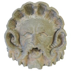 Vintage Garden God Face Sculpture Fountain Head