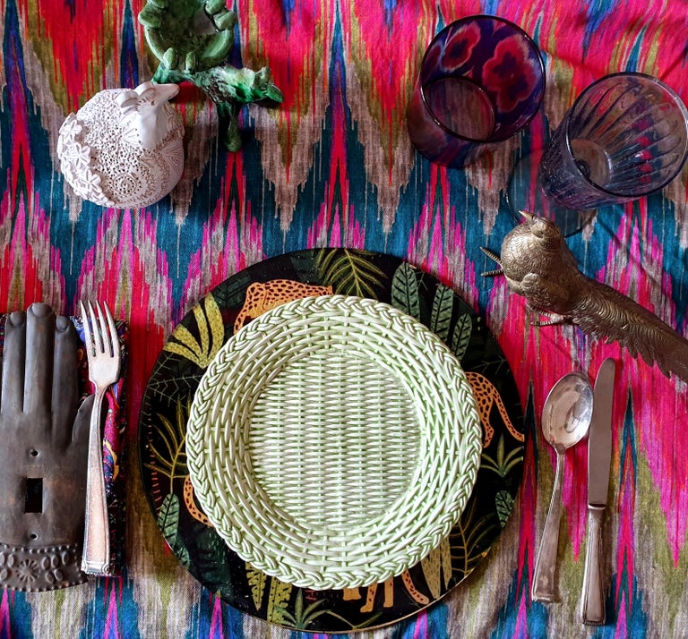 Garden Green Handmade Ceramic Dessert Plate For Sale at 1stDibs