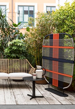 Garden High Round Table in Painted Matt White Base and Top by Saba