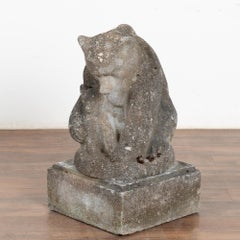 Garden Limestone Sculpture of Bear and Cub, Denmark circa 1910-30