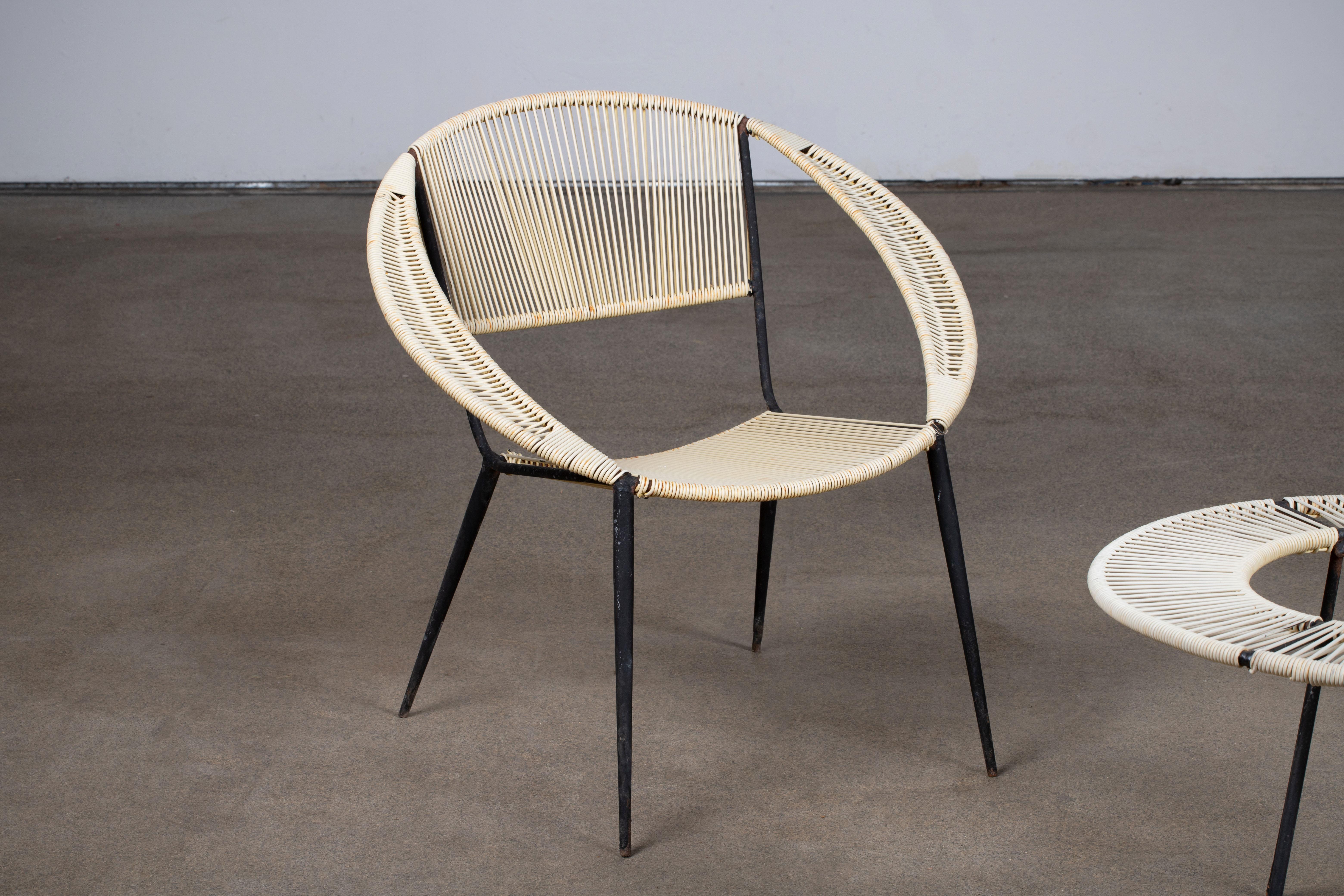 Mid-Century Modern Ensemble de fauteuils de salon de jardin attribué à Gastone Rinaldi, Italie, années 1950 en vente