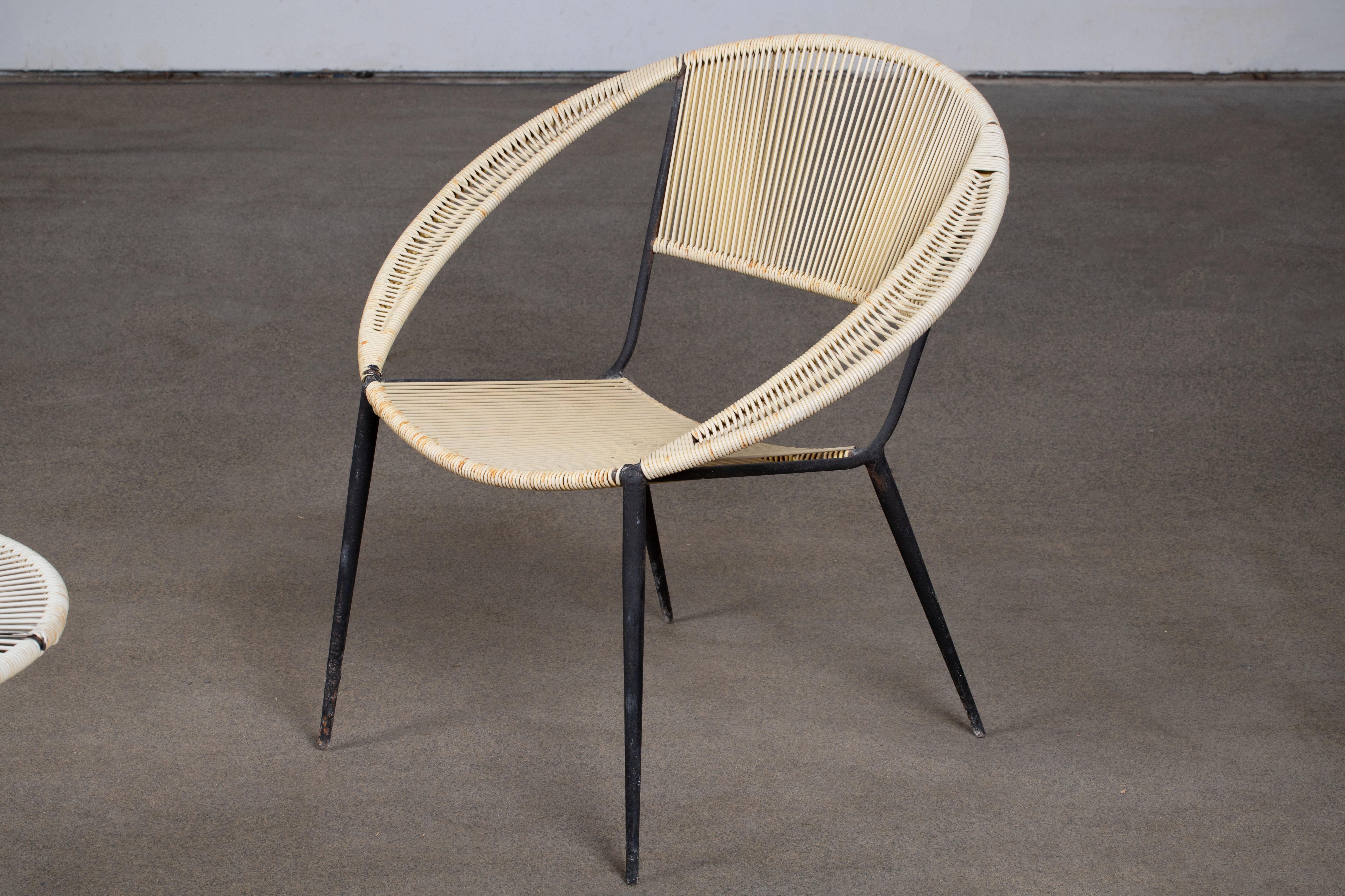 italien Ensemble de fauteuils de salon de jardin attribué à Gastone Rinaldi, Italie, années 1950 en vente