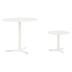 Mesa de centro baja Garden con base y tablero pintados en blanco mate by Saba