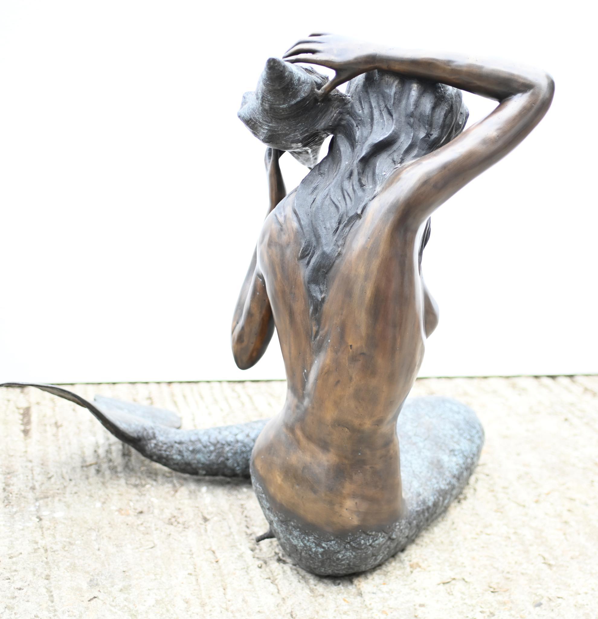 Late 20th Century Garden Mermaid Fountain Siren Water Feature Statue For Sale