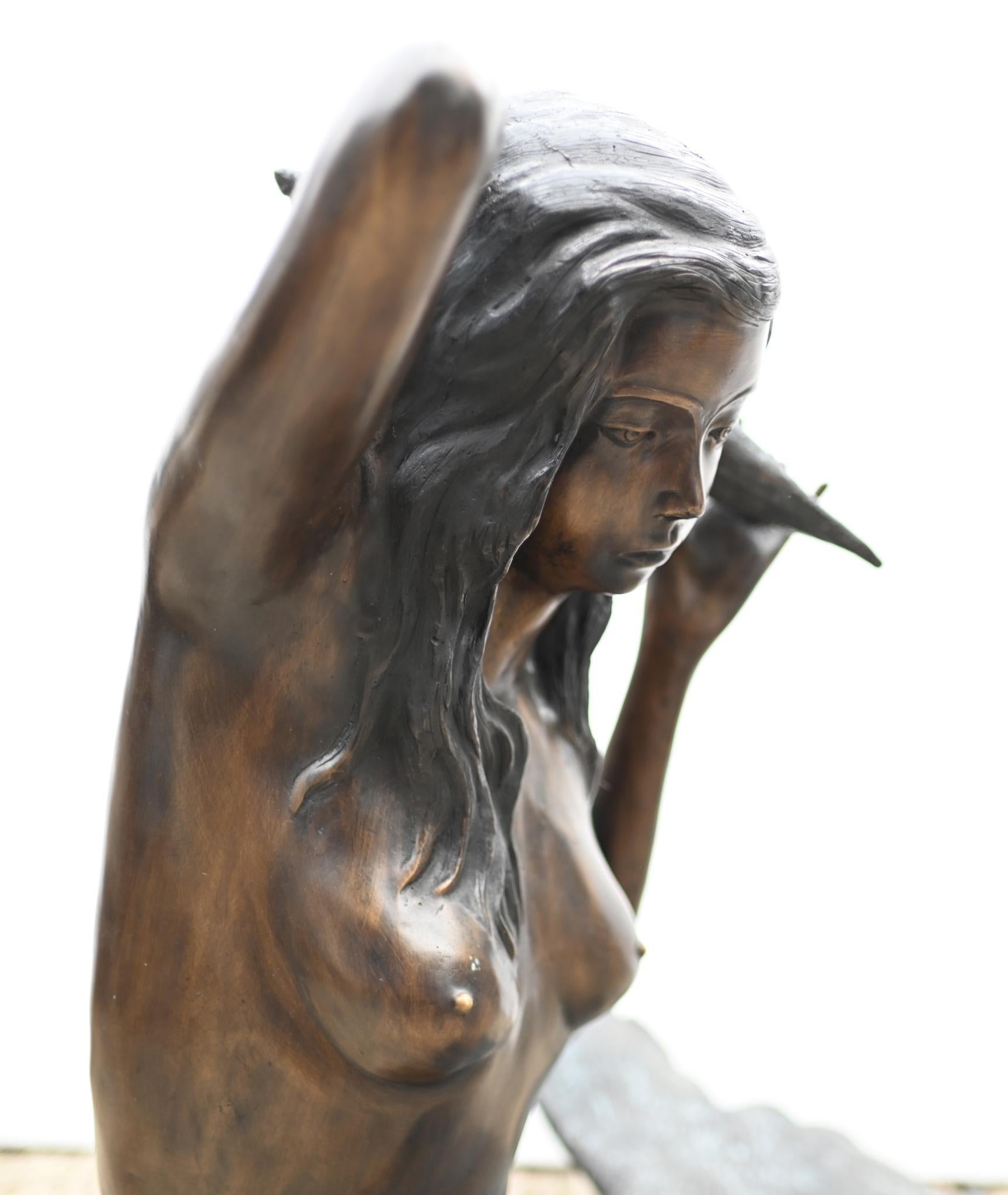 Bronze Garden Mermaid Fountain Siren Water Feature Statue For Sale