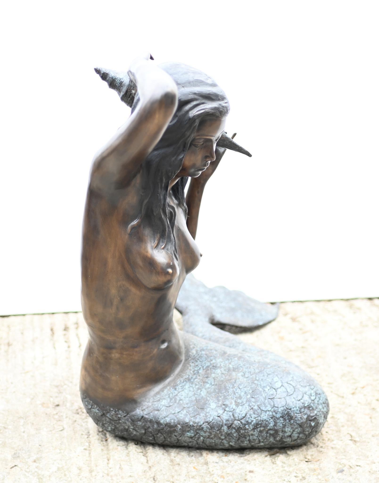 Garden Mermaid Fountain Siren Water Feature Statue For Sale 1