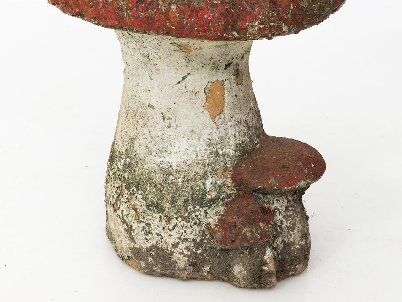 20th Century Vintage French Cast Stone Mushroom Garden Stool