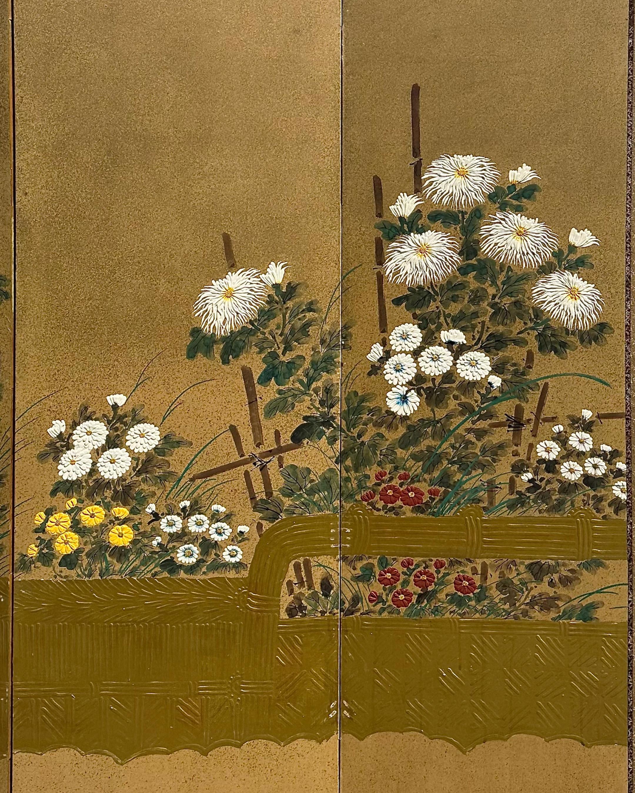 Garten der Chrysanthemen (Blattgold) im Angebot