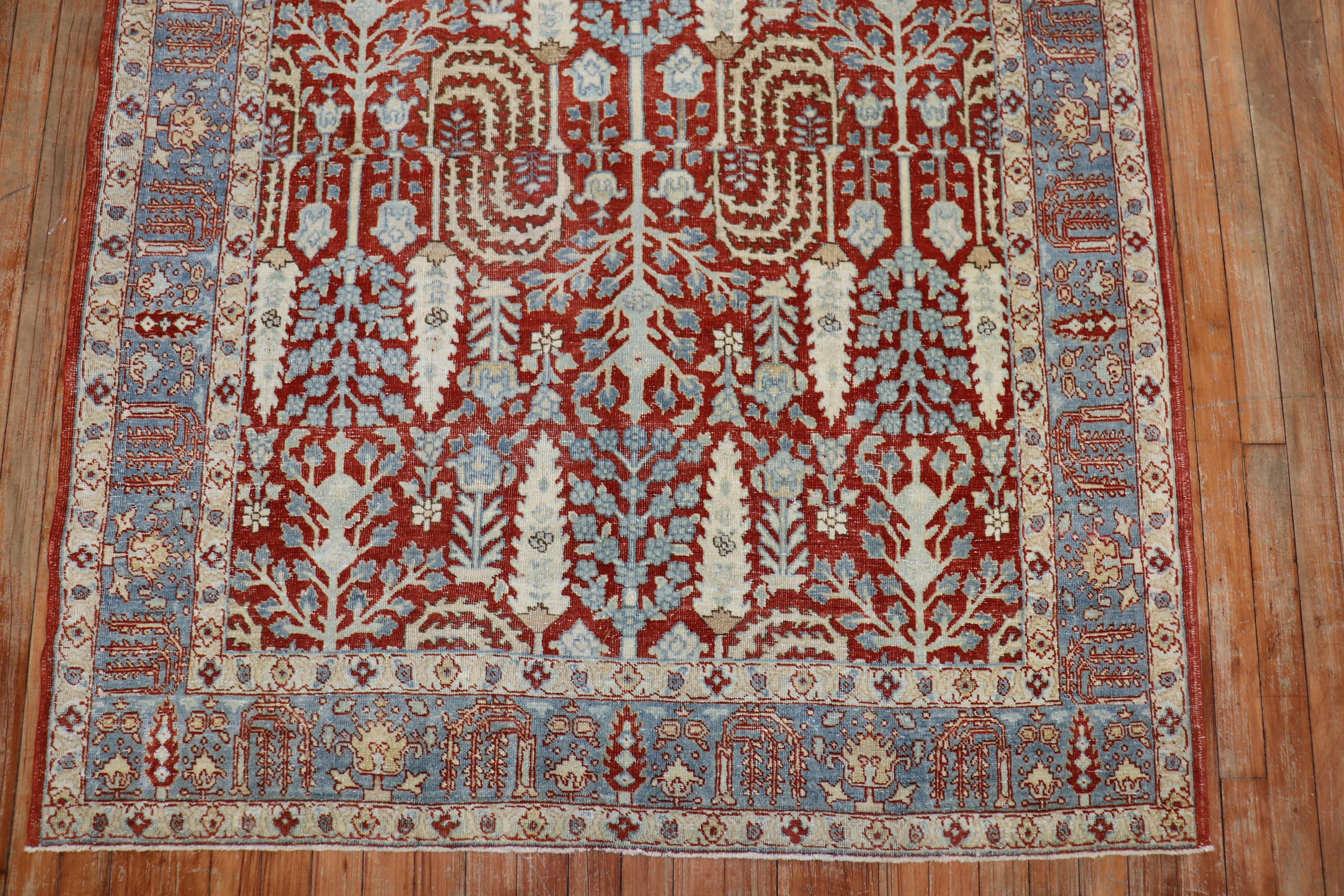 Hand-Woven Garden of Paradise Persian Tabriz For Sale