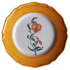 Garden of the Sultan Hand Painted Ceramic Plate Made in Italy Orange