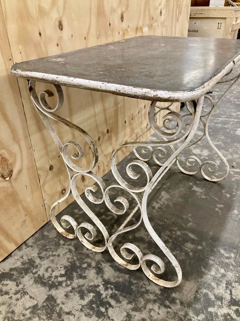 French Wrought Iron Garden Table For Sale