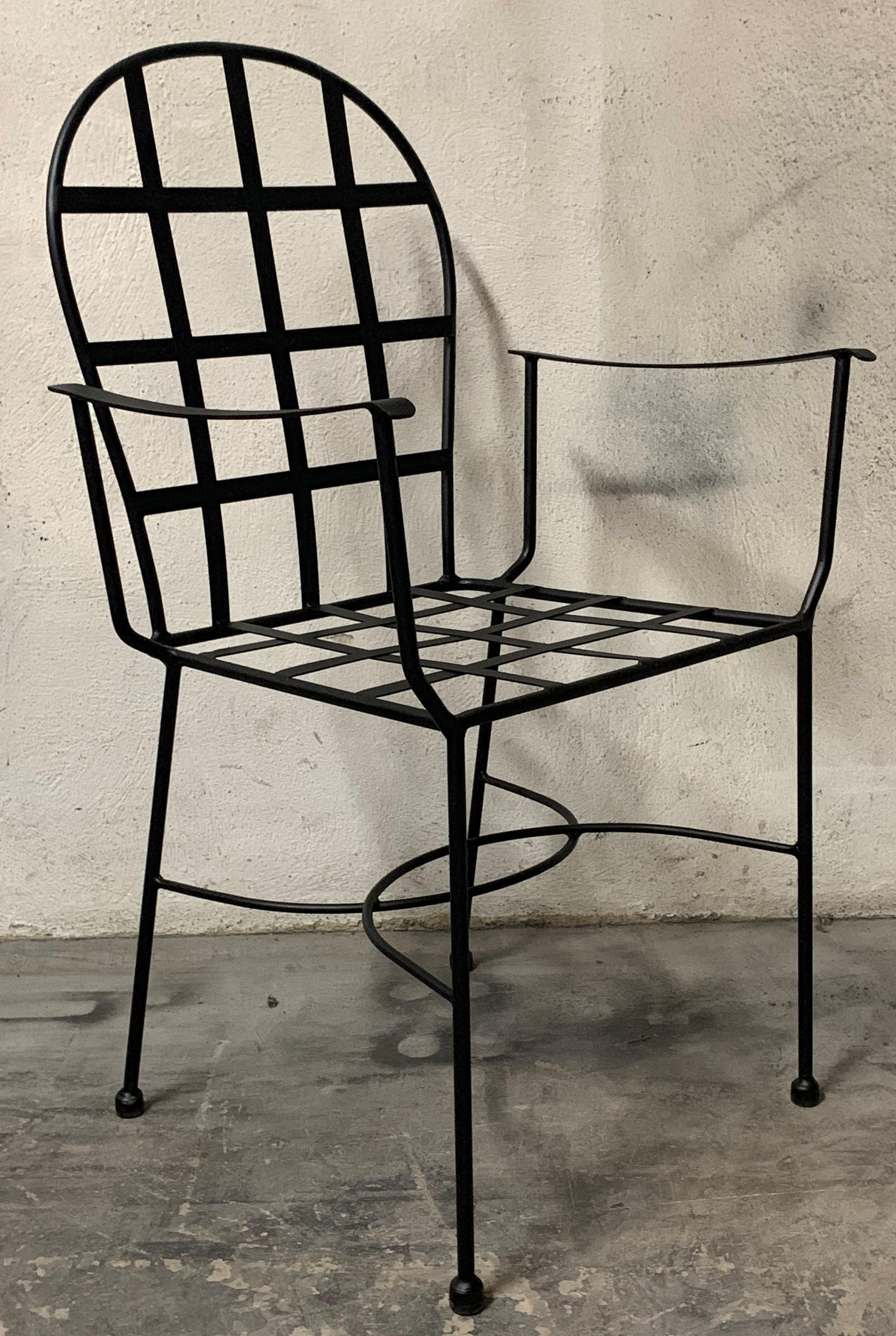 Fauteuils de jardin en fer forgé noir
Fait à la main.
Fauteuils de salle à manger

PRIX PAR ARTICLE. 
 