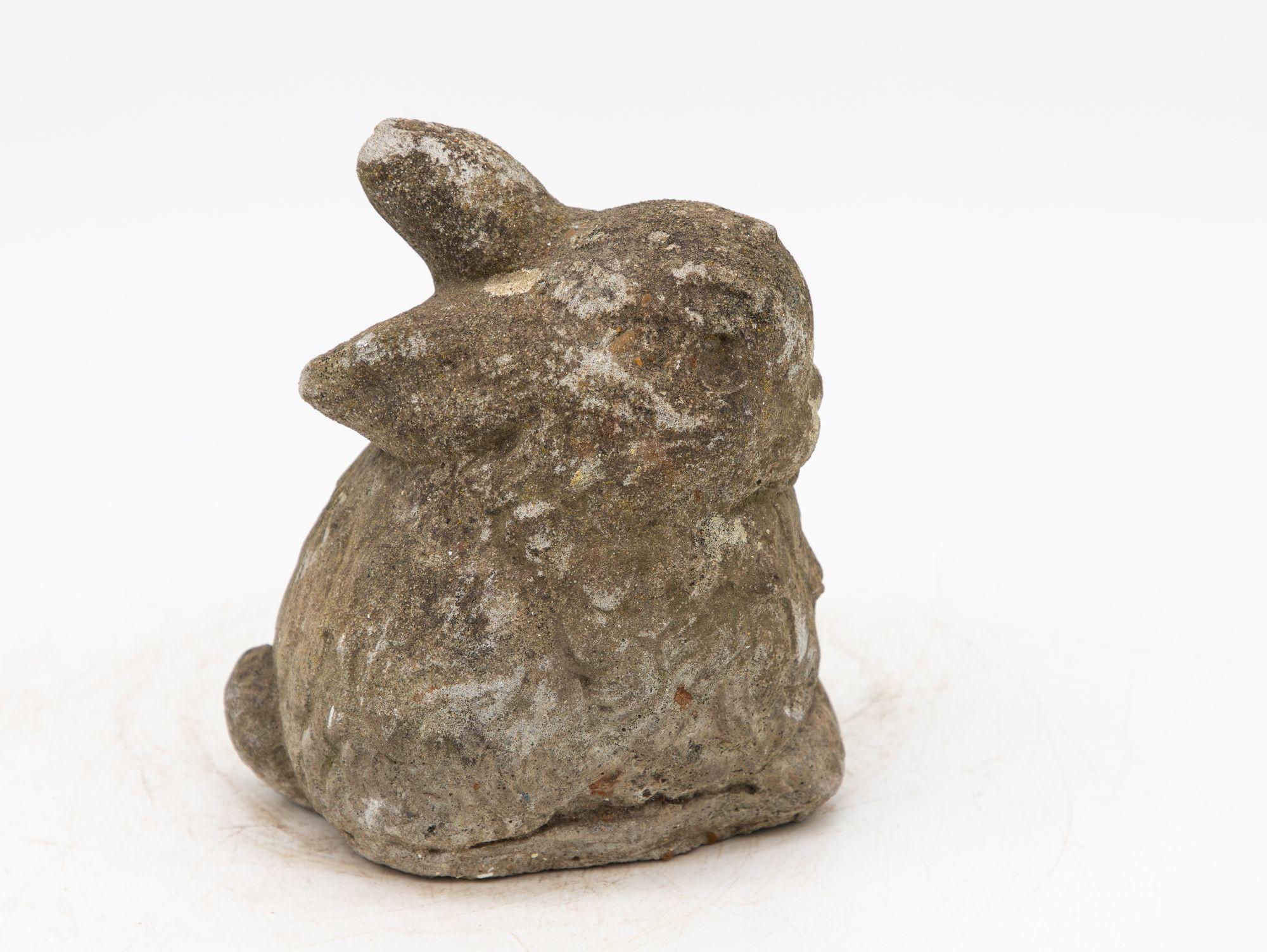 Concrete Garden Ornament Bunny or Rabbit Reconstituted Stone, England Mid 20th C.