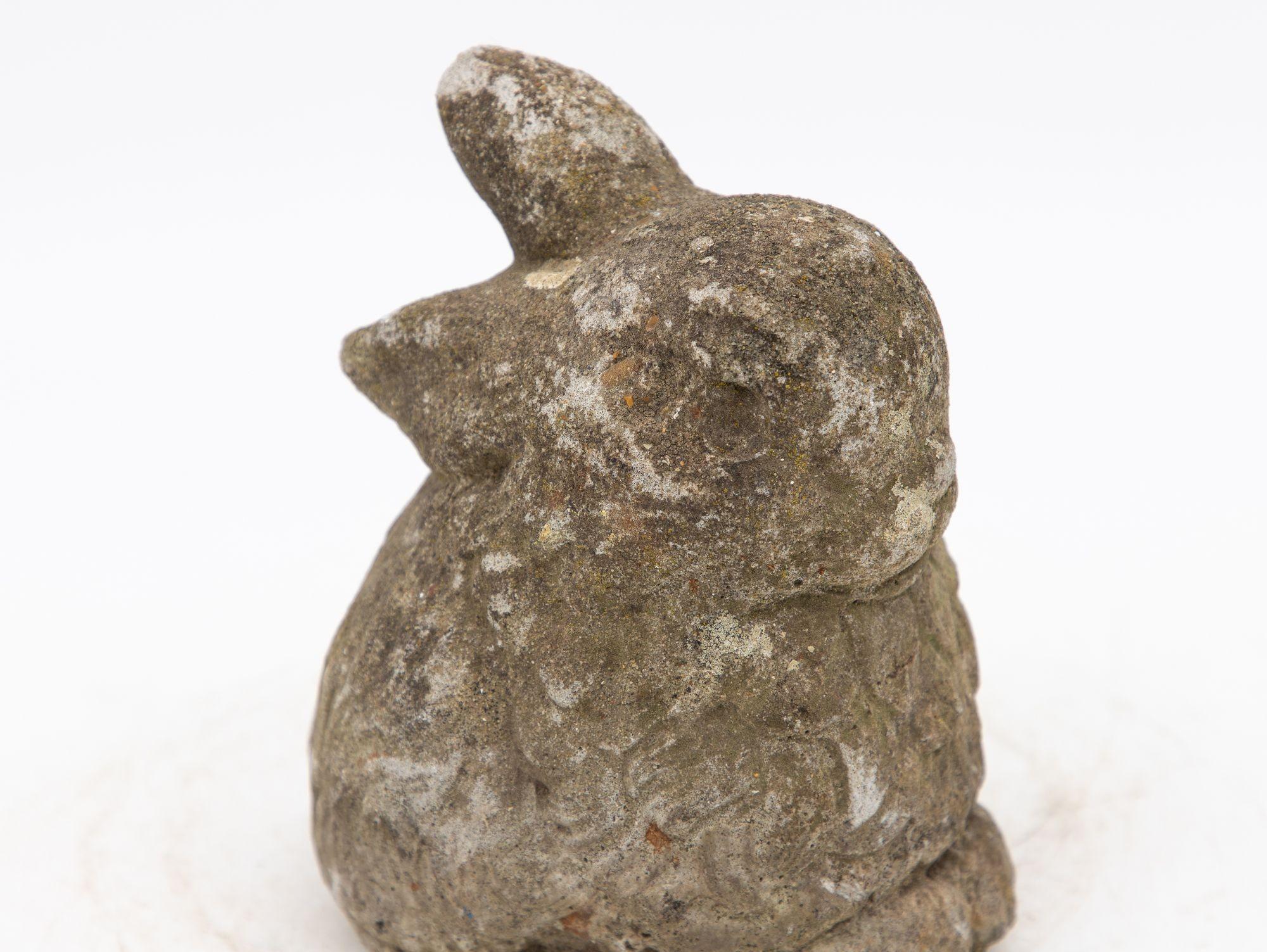 Garden Ornament Bunny or Rabbit Reconstituted Stone, England Mid 20th C. 2