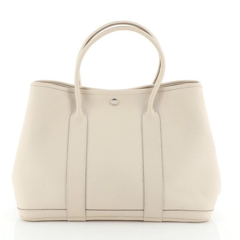 Beige Garden Party Tote Leather 36
