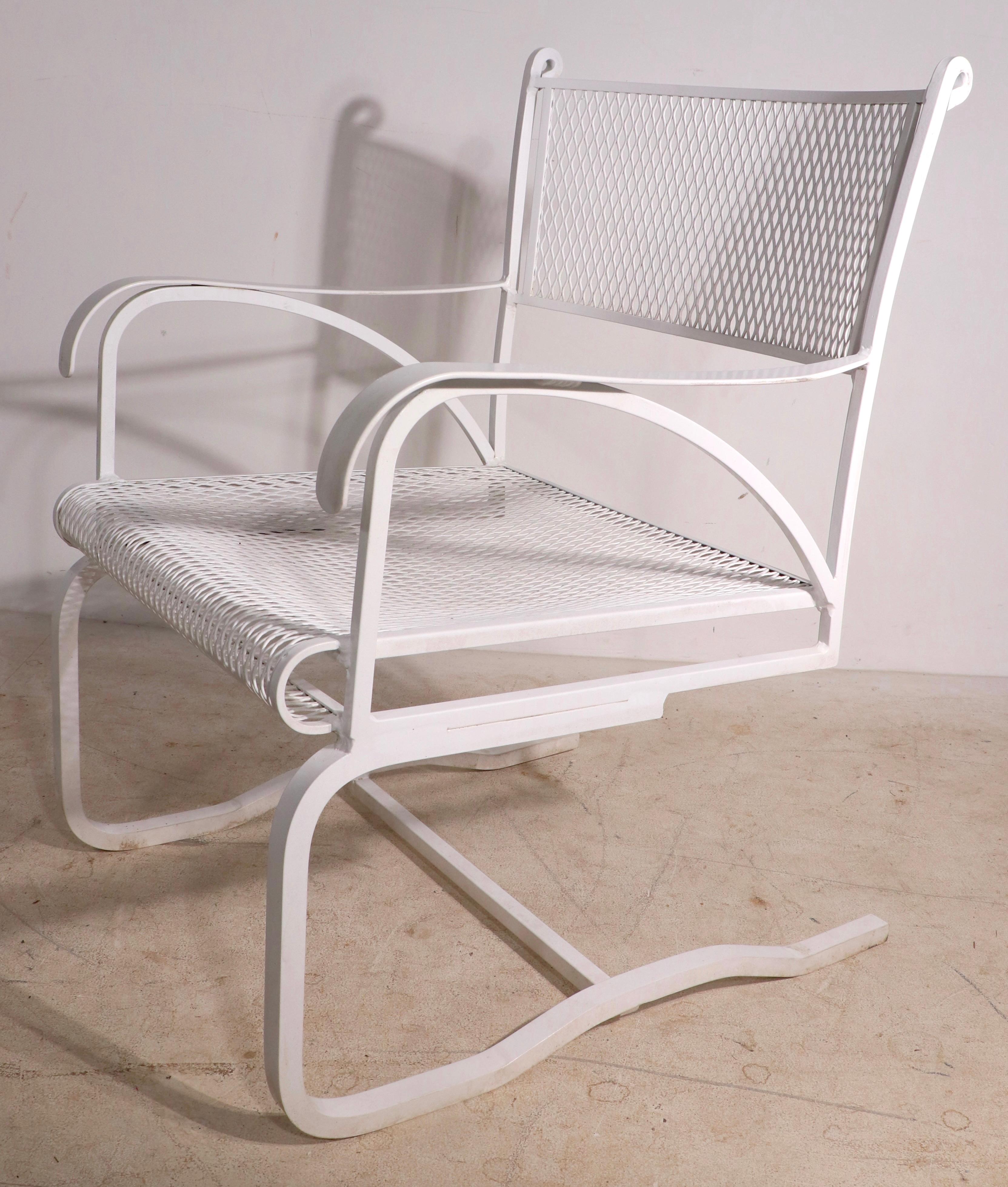 20th Century Garden Patio Poolside Cantilevered Arm Chair Att. to Woodard For Sale