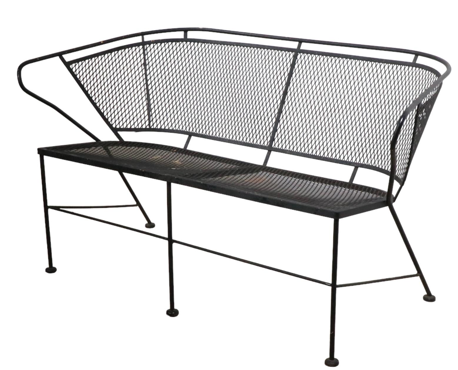 Garden Patio Poolside Loveseat Att to Salterini, C 1950-1960's 2