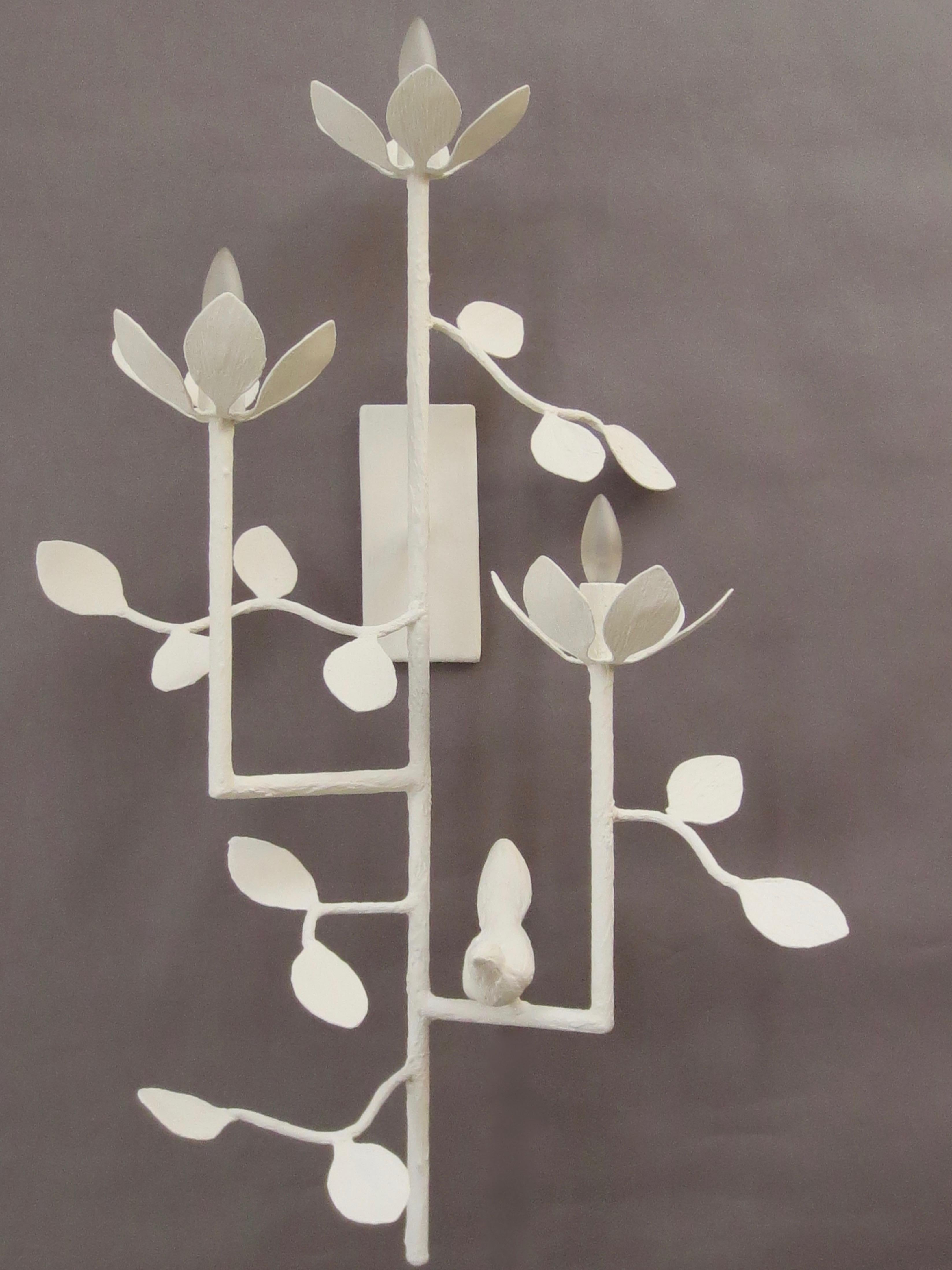 Contemporary Garden Plaster Sconce For Sale