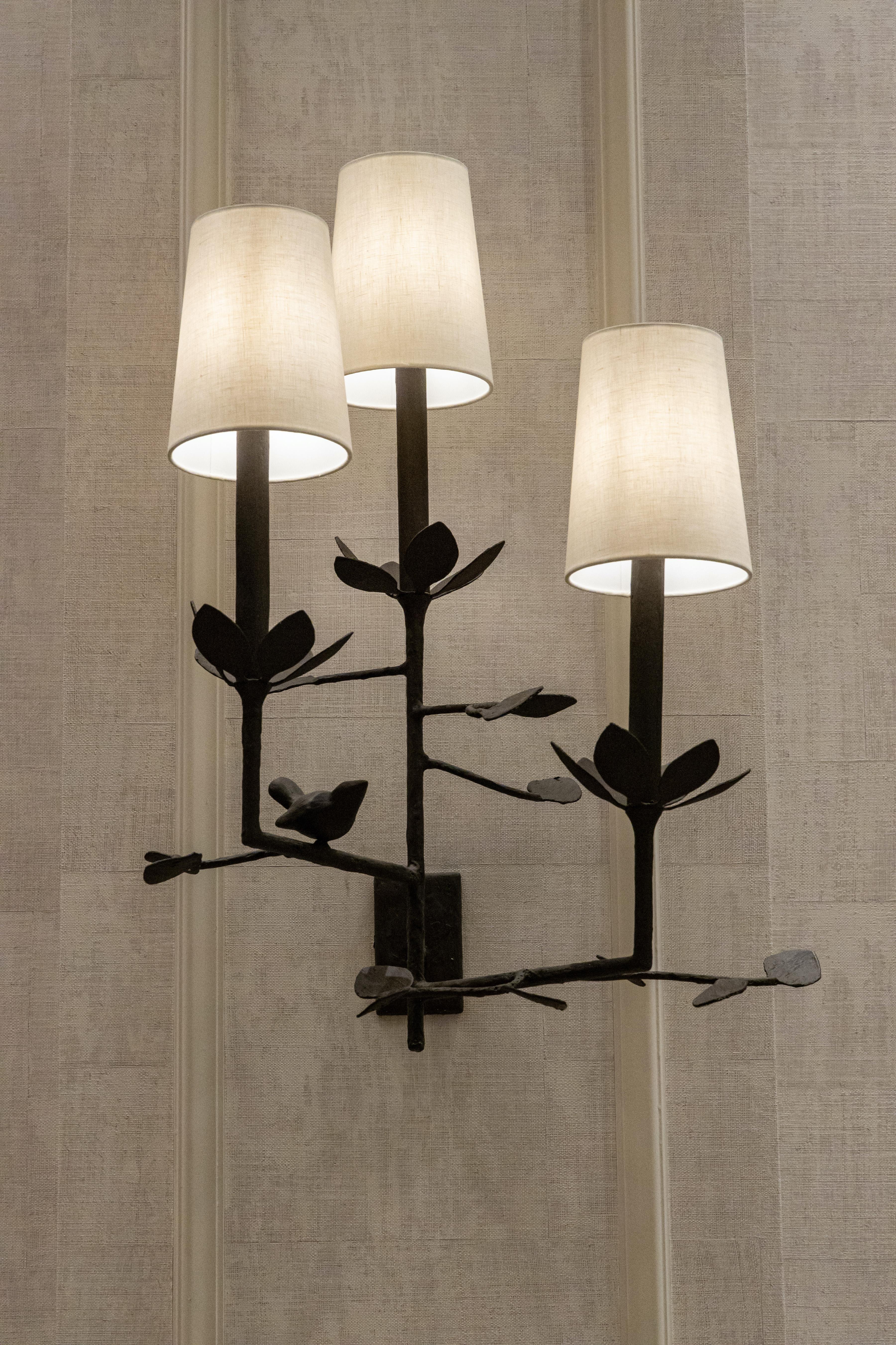 North American Garden Sconce with Light Shades For Sale