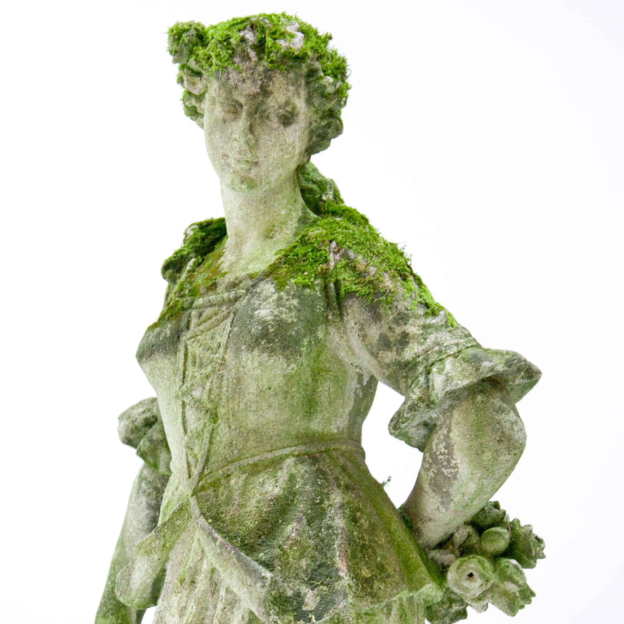 Garden Sculpture of a Flower Girl, Early 20th Century 5